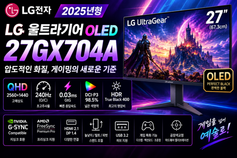 LG 울트라기어 OLED 27GX704A 리뷰｜27인치 QHD 240Hz 0.03ms 게이밍 모니터 장단점
