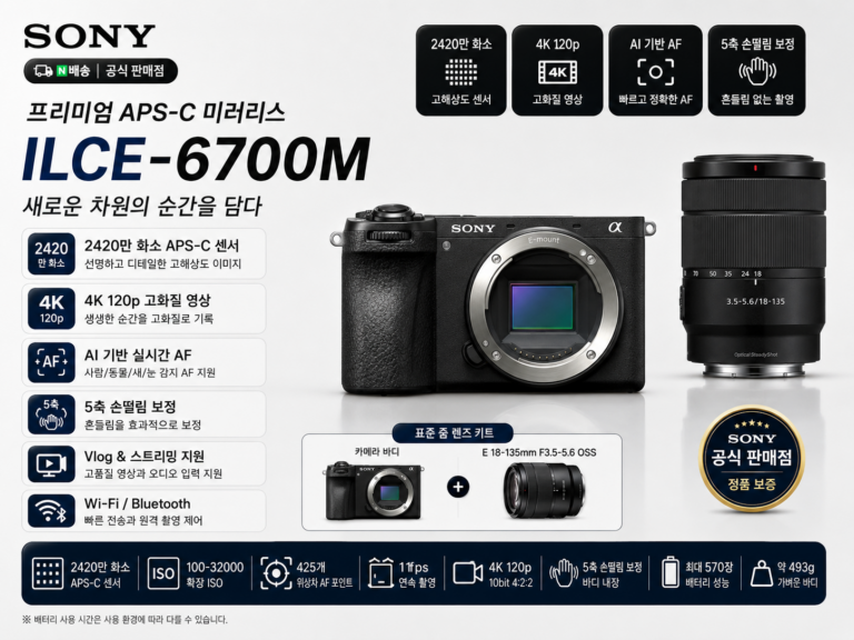 소니 A6700 ILCE-6700M 스펙과 장단점
