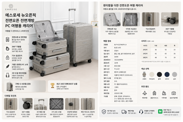 에스로체 캐리어 뉴오픈픽 후기 전면오픈 확장형 여행가방
