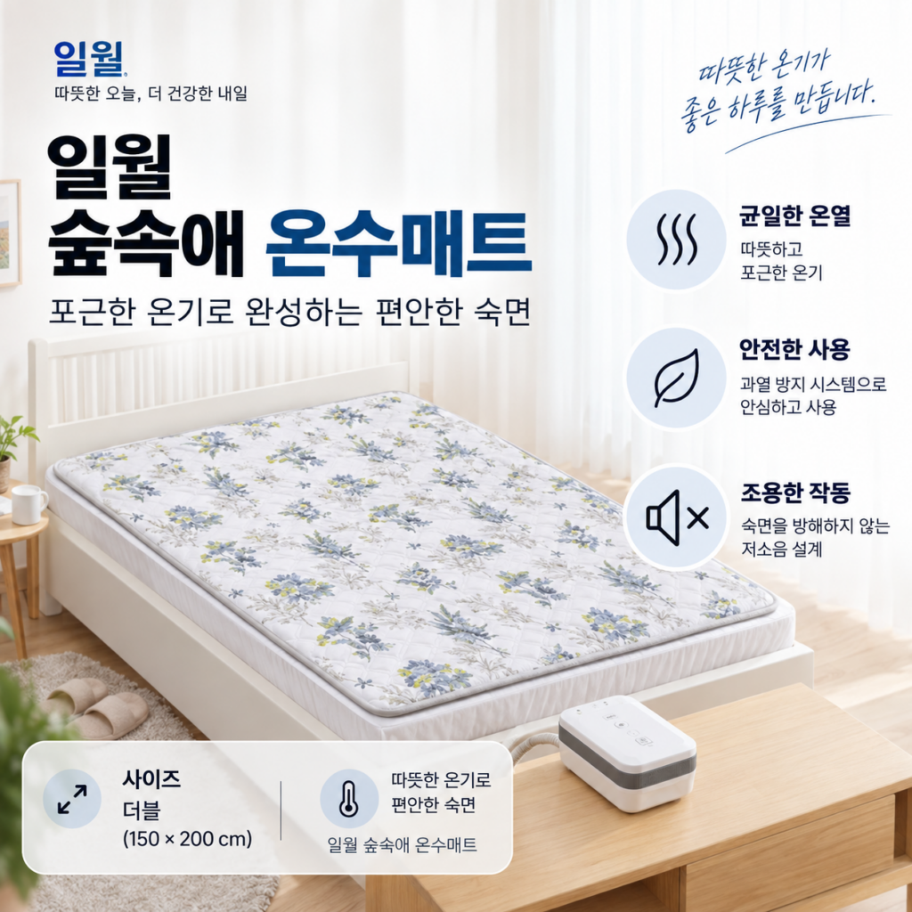 일월 온수매트 더블 싱글 침대용 거실용 추천 후기 제품 이미지