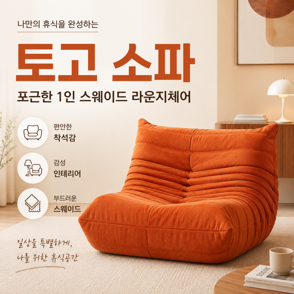 리네로제 토고 1인 스웨이드 소파 솔직 후기 제품 이미지