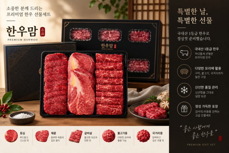 한우맘 한우선물세트 1등급 소고기 구이용 1.2kg 추석 명절 선물세트