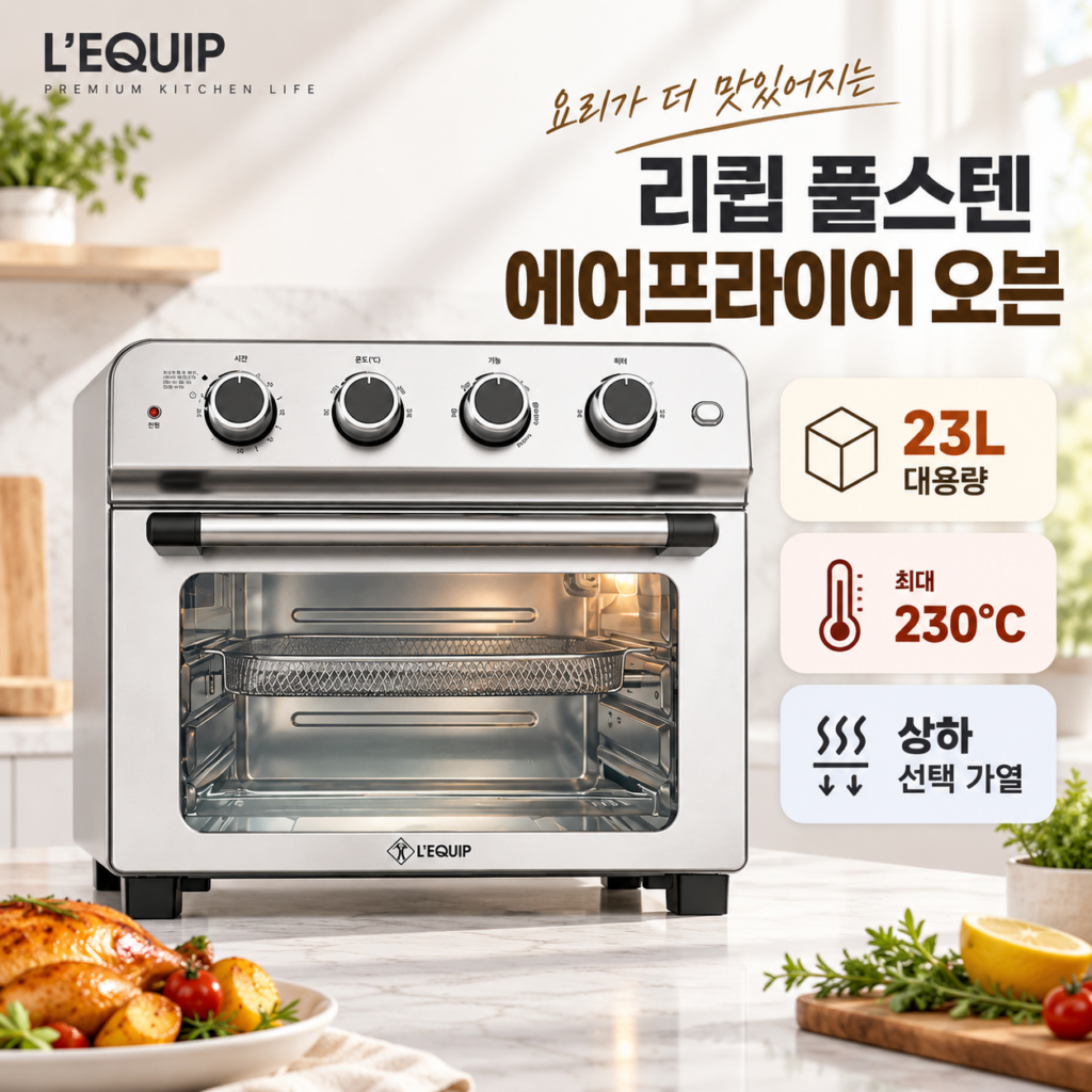 리큅 23L 에어프라이 LAF-MO2301SS 풀스텐 대용량 에프 제품 이미지
